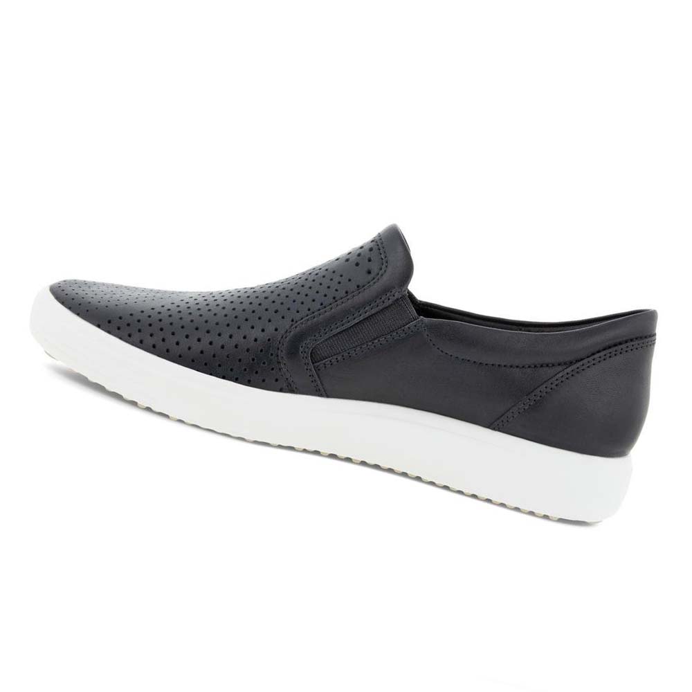 Women's Ecco Soft 7 Slip-on Sneakers Black | Canada 244EBC